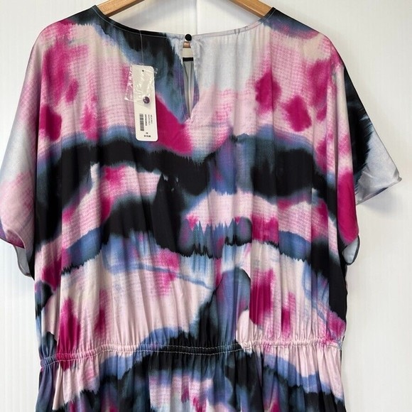 Soft Surroundings Dress Womens 2X Plus Maxi Short Sleeve Boho Abstract Cruise + - Picture 9 of 12